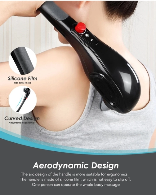 Массажер ручной для тела B-6 + 5 насадок (Черный) Винница - изображение 4