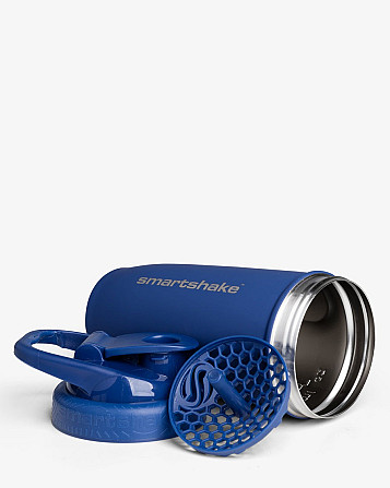 Шейкер спортивний SmartShake металевий Reforce Stainless Steel 30oz/900ml Navy Blue Каменское - изображение 4