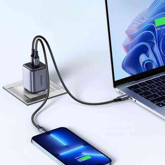 Зарядний пристрій 2xUSB 45W GAN (Type-C 25W+20W) PD CD294 Ugreen Сірий (90573) Київ