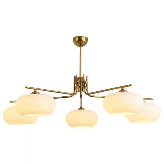 Люстра светодиодная потолочная 6007 (Золотистый) 5 плафонов Киев