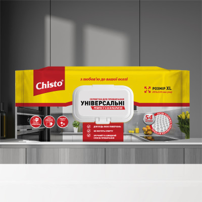 Салфетки для уборки Chisto Влажные универсальные с клапаном 54 шт. (4823098412373) Винница - изображение 3