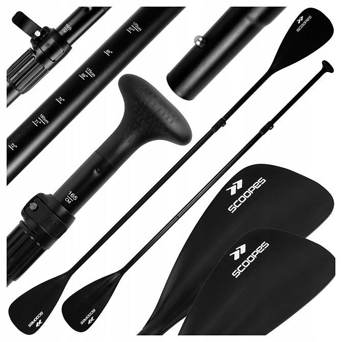 Складное весло регулируемое 2в1 для sup доски и каякинга 165-225 см Scoopes (Blade) Нововолынск - изображение 2