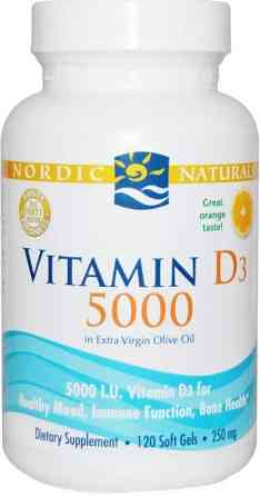 Витамин Д3 (Холекальциферол) Nordic Naturals Vitamin D3 5000 МЕ 120 гел капс апельсин Киев