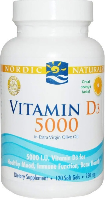 Витамин Д3 (Холекальциферол) Nordic Naturals Vitamin D3 5000 МЕ 120 гел капс апельсин Киев - изображение 1