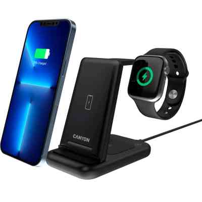 Зарядний пристрій Canyon WS- 304 Foldable 3in1 Wireless charger (CNS-WCS304B) Вінниця