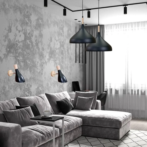 Уцінка Підвісний світильник Loft E27, металевий чорний, Ø20 см, ретро стельова люстра для кухні, бару, кафе Київ
