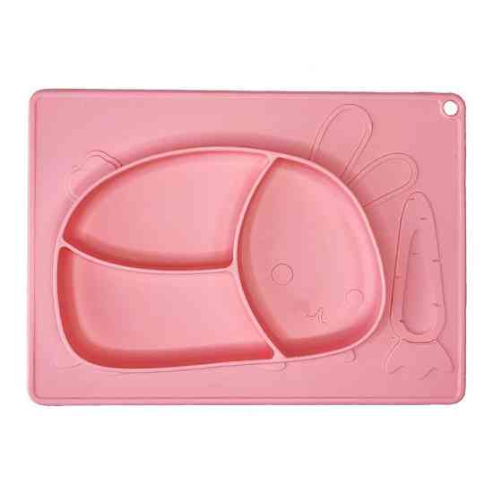 Силіконова тарілка-килимок "Зайчик" MGZ-0119(Coral) 19х27 см Вінниця