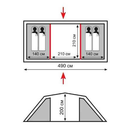Палатка четырехместная Totem Hurone 4 (V2) UTTT-025 Киев