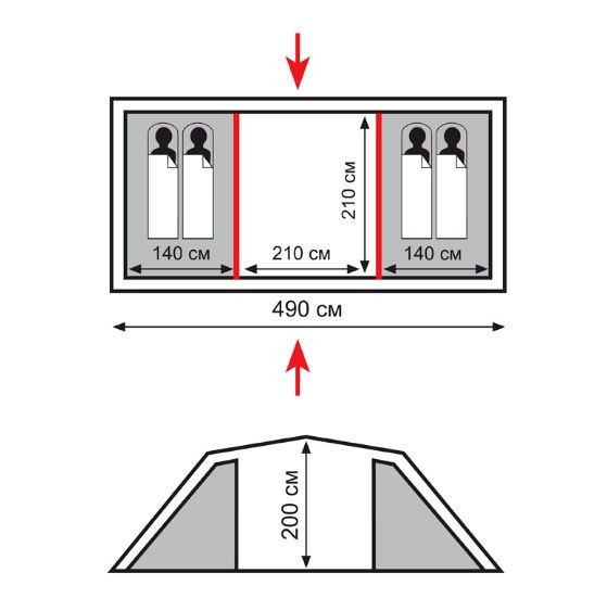 Палатка четырехместная Totem Hurone 4 (V2) UTTT-025 Киев - изображение 2