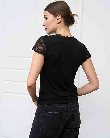 Футболка Ozkan з прозорим верхом, біл, чорн — Viscose 3XL Київ