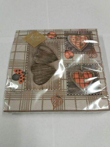 Бумажная салфетка на свадьбу (ЗЗхЗЗ, 20шт) Luxy  Резные сердца 111 (1 пачка) Харьков - изображение 1