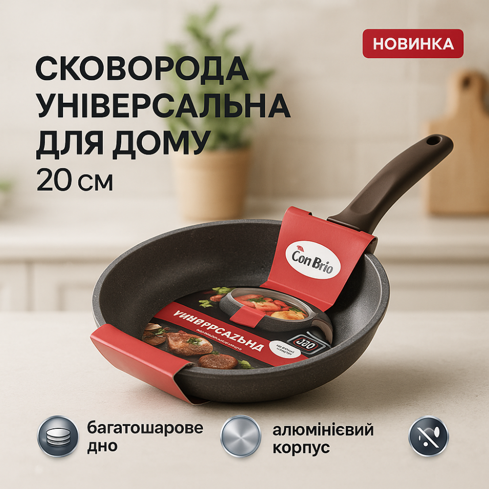 Сковорода для приготовления на индукционной плите, Легкая сковорода для домашней кухни FY-34 Львов - изображение 12