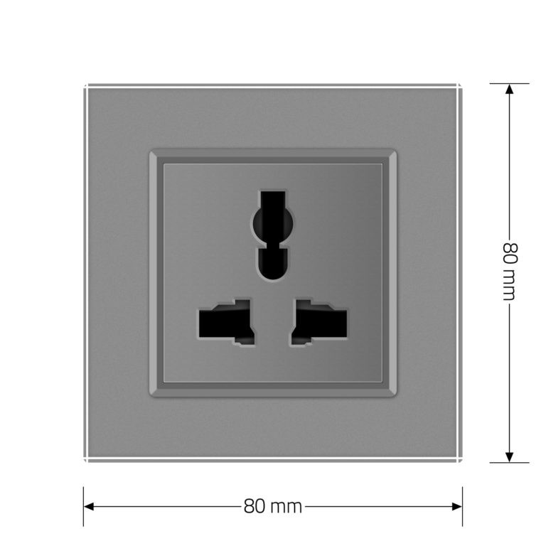 LIVOLO Розетка універсальна 12 стандартів в 1 Livolo сірий скло (VL-C7C1C-15) Киев - изображение 2