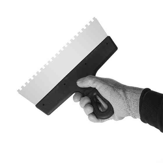 Шпатель из нержавеющей стали, 250 мм, зуб: 6×6 мм INTERTOOL KT-2256 Киев