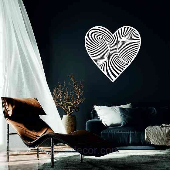 Декоративное настенное Панно «Сердце» Декор на стену 70*70 см, Белый Киев