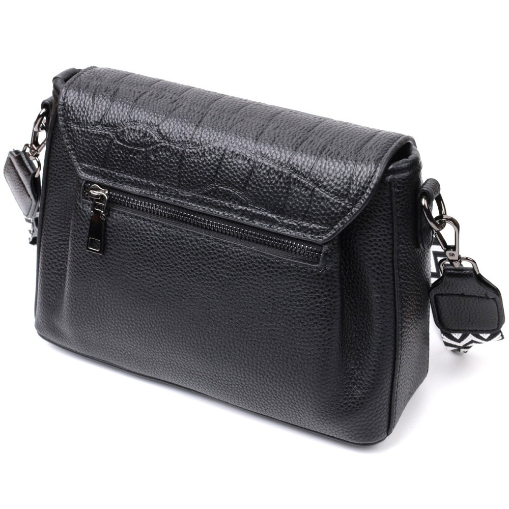 Красивая женская сумка из натуральной кожи Vintage 22330 Черная Киев - изображение 2