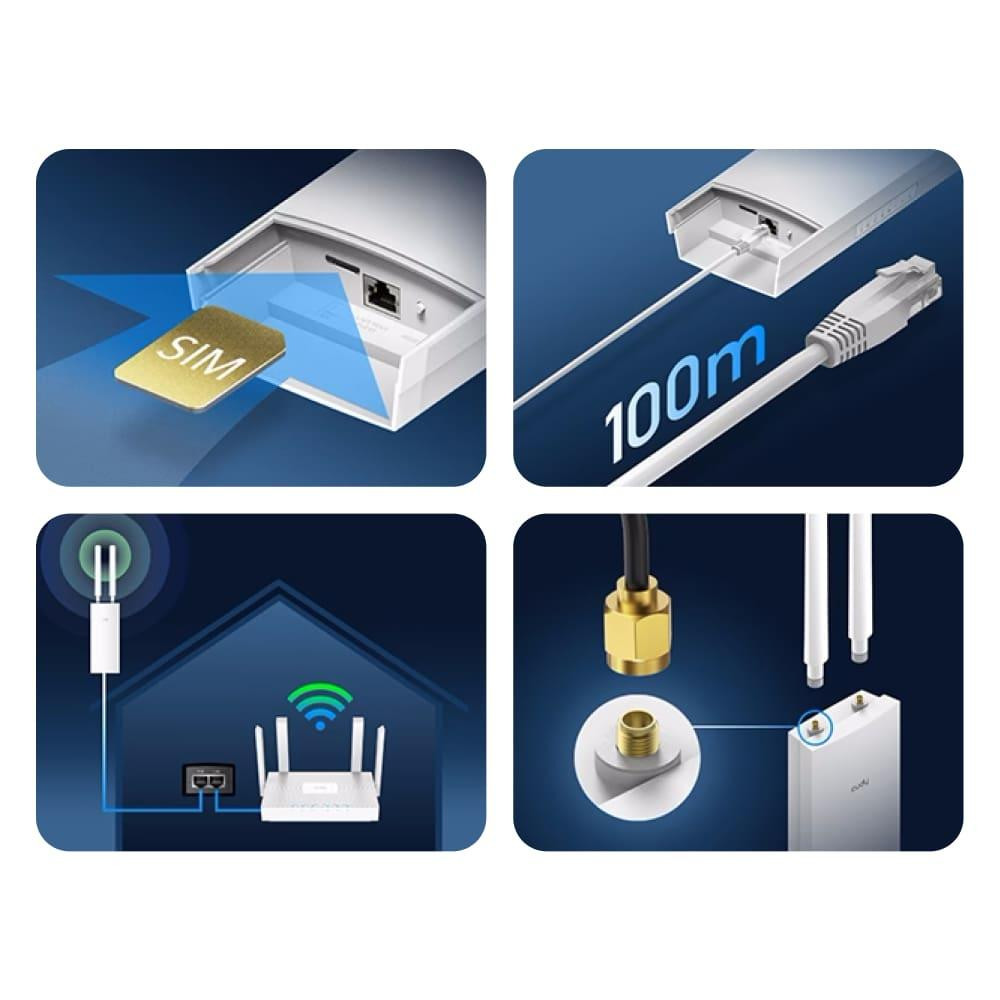 WiFi 5 Mesh 4G LTE-маршрутизатор зовнішній Cudy LT500 OUTDOOR CAT4 дводіапазонний (73-00530) Киев - изображение 10