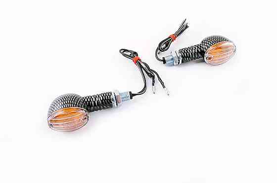 Повороты мини (пара) овальные (карбон, желтое стекло) Мукачево