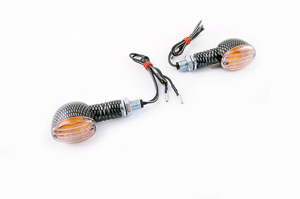 Повороти міні (пара) овальні (карбон, жовте скло) Мукачево - фото 1