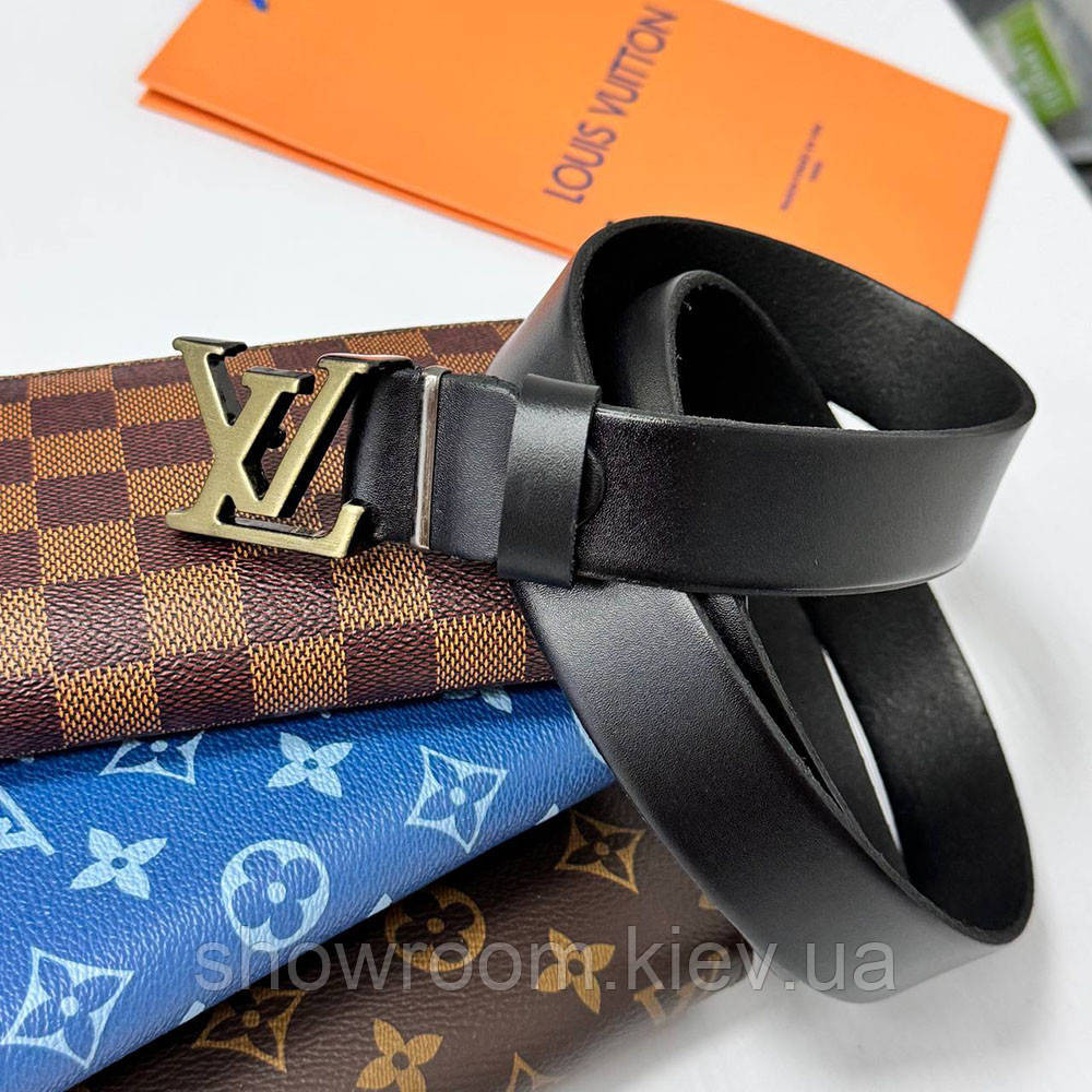 Женский кожаный ремень Lv, лв gold (3 cм) (7111) Киев - изображение 2