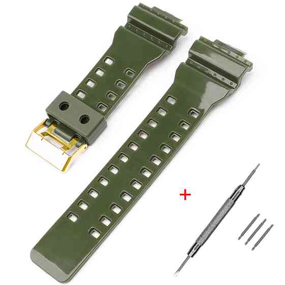 Ремінець для Casio G-Shock GA-100/110/120 Army Green-Glossy GD SBR Київ
