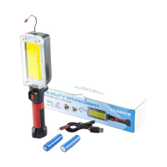 Ліхтар переносний акумуляторний LED COB ZJ-8859-B 20W з магнітом і гачком Чортків