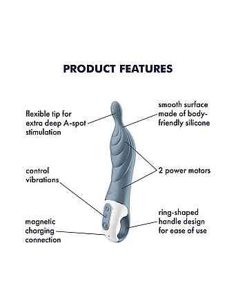 Вібратор для точки А Satisfyer A-Mazing 2 Grey Sex Aura Київ