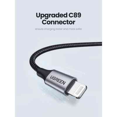 Дата кабель USB 2.0 AM to Lightning 2.0m US199 2.4A Black Ugreen (60158) Вінниця