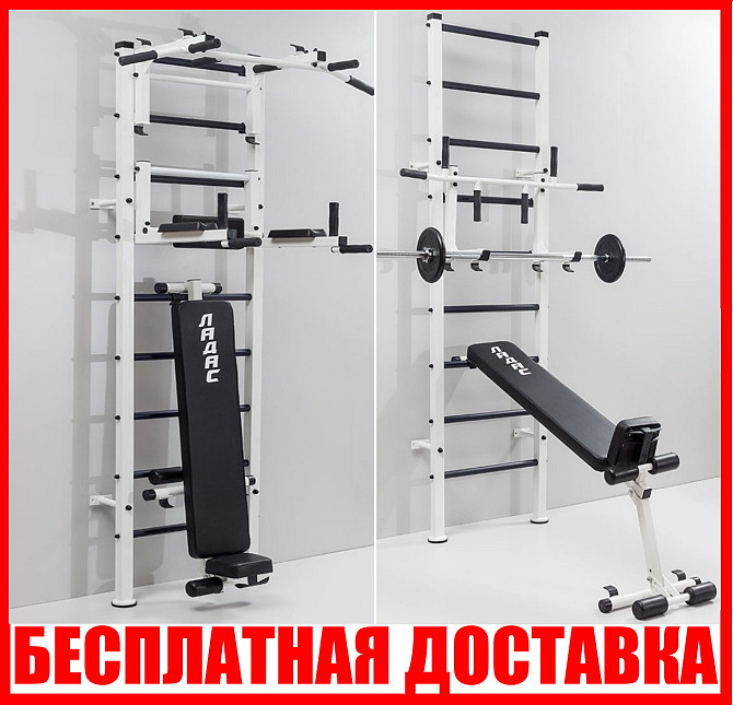 Шведская стенка усиленная Atlant White металлическая в квартиру для взрослых и детей для всей семьи  Каменское - изображение 1