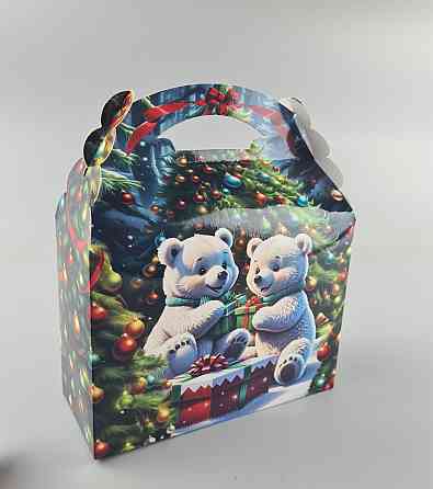 Новогодняя подарочная картонная упаковка для конфет (800грм) №208 