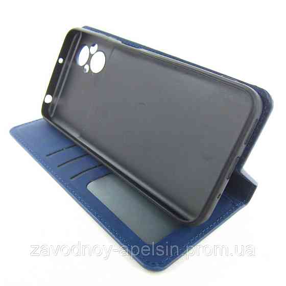 Чехол книжка Xiaomi Poco M5 кожаный защита камеры (синий) Одесса