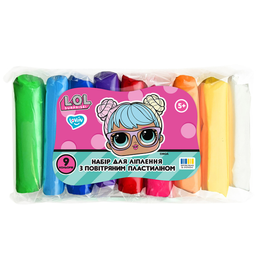 Набір для ліплення з повітряним пластиліном L.O.L. Surprise! LOL70195, 9 кольорів класик Вінниця - фото 1