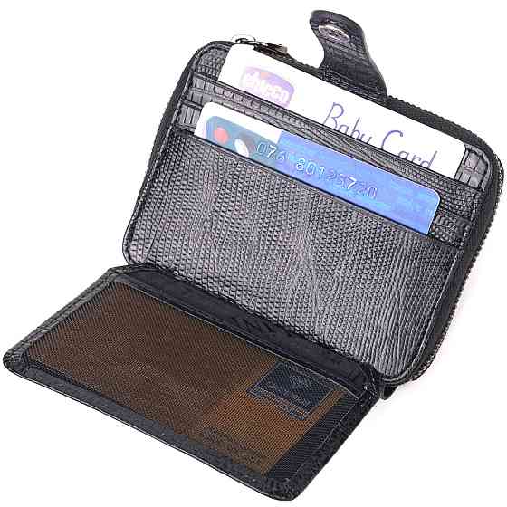 Практичное портмоне из натуральной фактурной кожи CANPELLINI 21494 Черное Киев