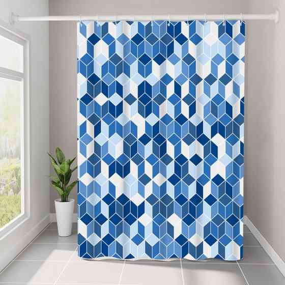 Шторка для ванны из полиэстера водонепроницаемая 180x180 см с кольцами, занавеска для ванной комнаты и душевой Каменец-Подольский