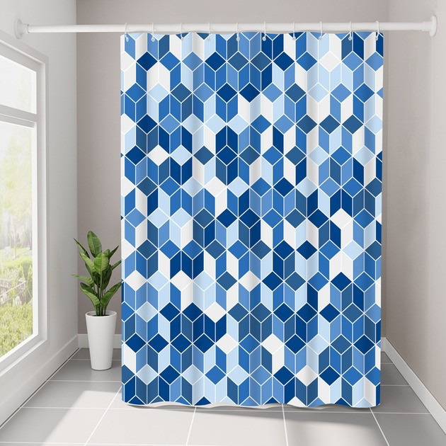 Шторка для ванны из полиэстера водонепроницаемая 180x180 см с кольцами, занавеска для ванной комнаты и душевой Каменец-Подольский - изображение 2