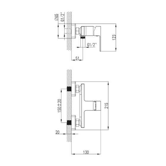 Смеситель для душа VOLLE LEON (1511.100101) cromo Киев