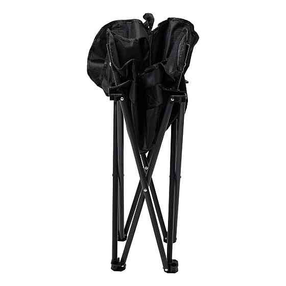 Раскладное туристическое кресло с карманом, черное Киев