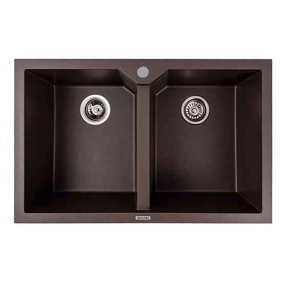 Мийка гранітна темна скеля VALESO 7950 VIATRIX (дві чаші, матова) Коломыя