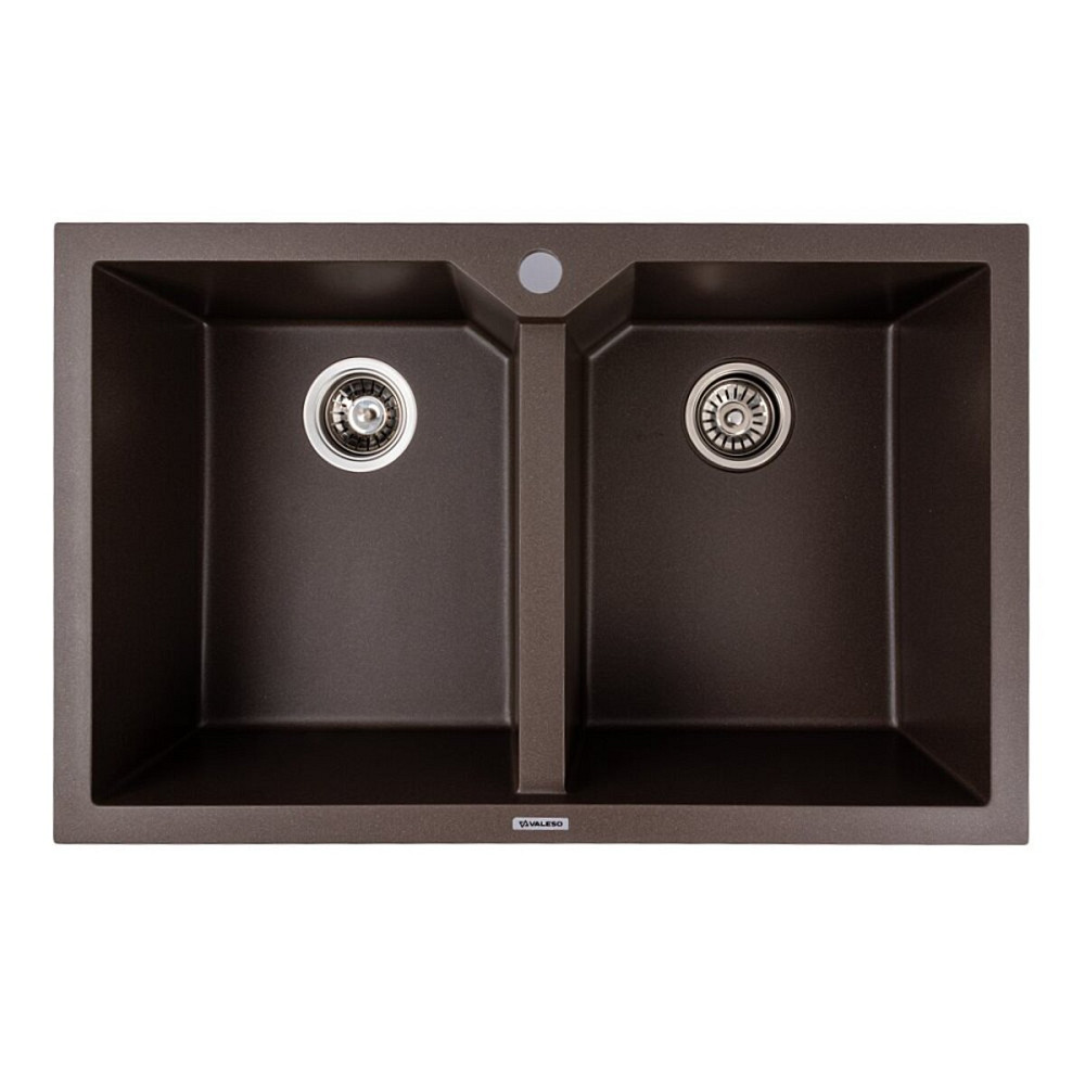 Мийка гранітна темна скеля VALESO 7950 VIATRIX (дві чаші, матова) Коломия - фото 1