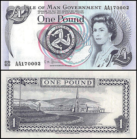 Острів Мен / Isle of Man 1 Pound 1983 Pick 40d DIAMOND Полтава - фото 1