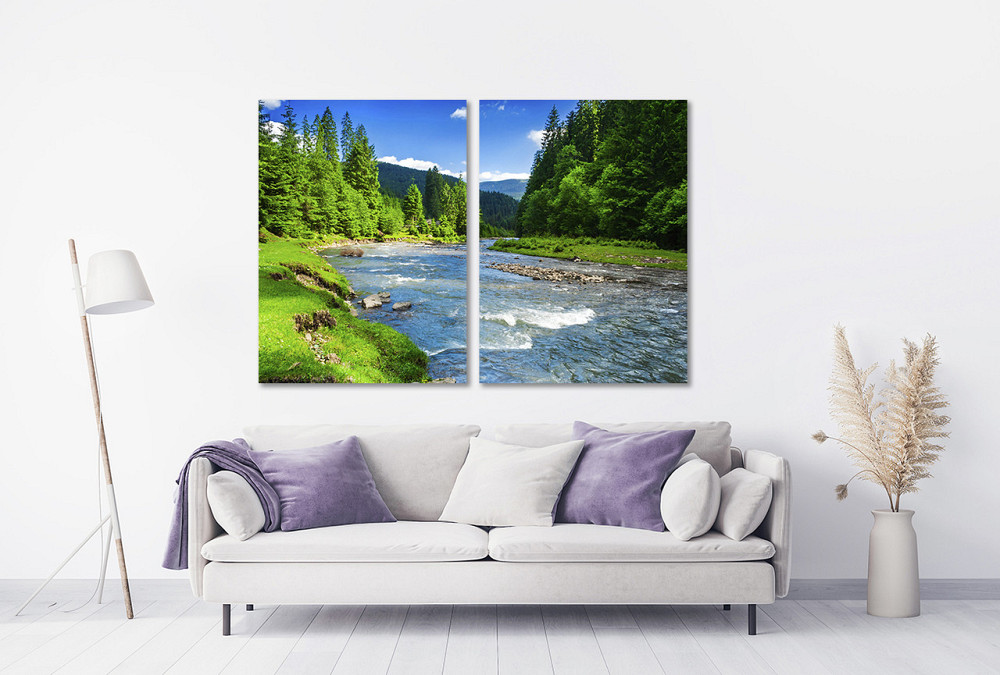Модульная картина в гостиную / спальню   Гірська ріка  TLV-2_111 70x102 см Київ - фото 2