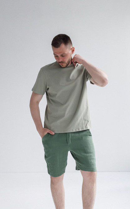 Мужские шорты муслиновые Зелёный M Харьков - изображение 3