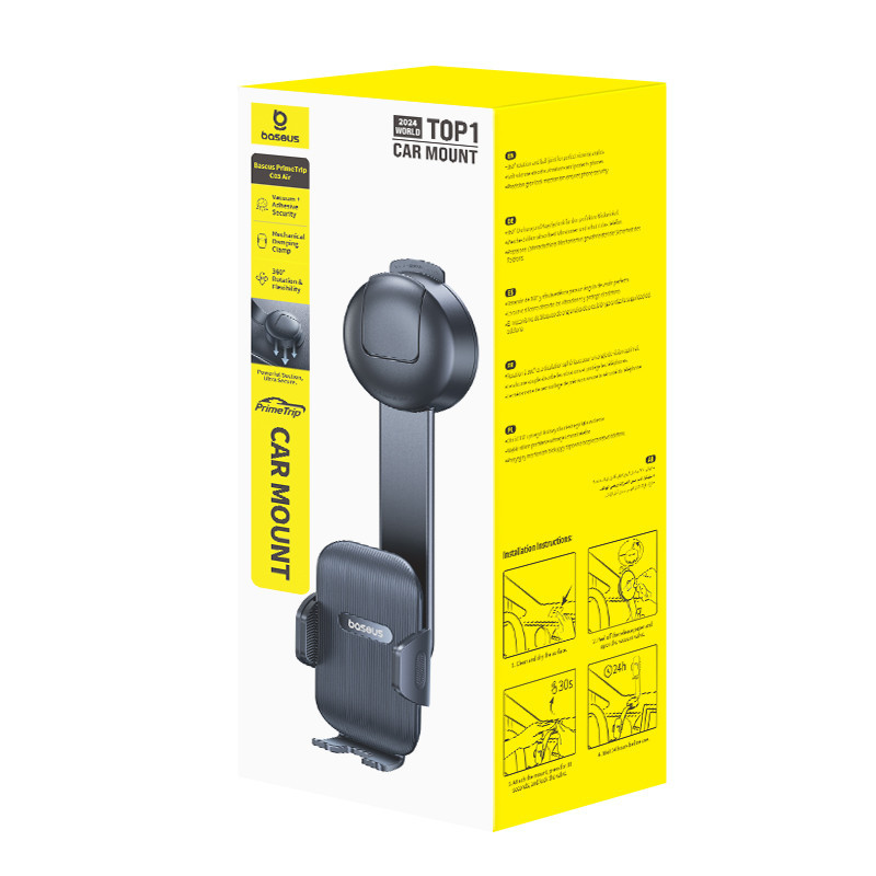 Автомобильный держатель для телефона Baseus PrimeTrip C03 Air Clamping Car Mount (Suction Cup Version, Cosmic Black) Одесса - изображение 2