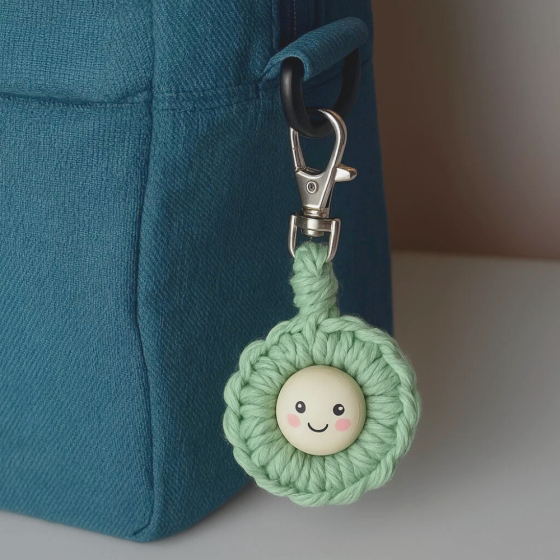 Набір макраме для творчості та ручного в'язання брелока для ключів або аксесуарів 10х5см, зелений Кам'янець-Подільський