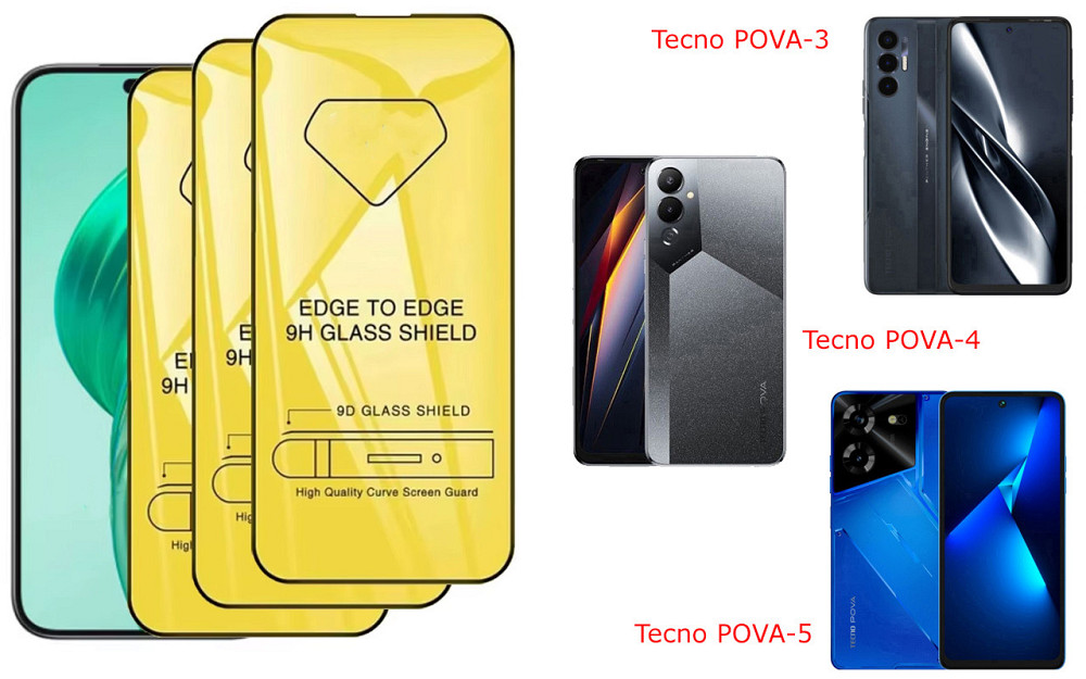 Защитное стекло DefenzoGlass для Tecno POVA-3, POVA-4, POVA-5 – двойная прочность Киев - изображение 1