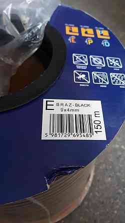Самоклеючий гумовий ущільнювач профіль для вікон та дверей Е 9х4 (150м) чорний Павлоград