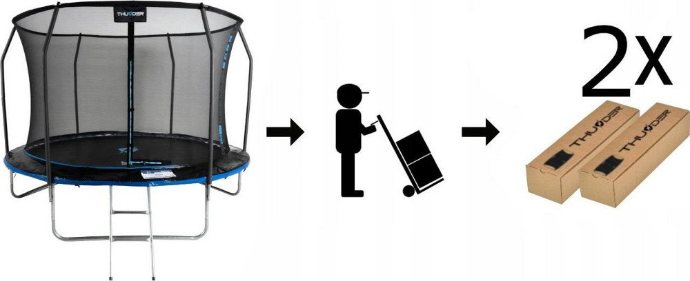 Батут THUNDER INSIDE ELITE с внутренней сеткой 8 футов 255 см черно-голубой Киев - изображение 8