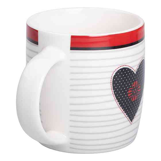 Liling Rongxiang Ceramic Чашка порцелянова 400 (мл) для чаю та кави з серцем Lugi RX-N240147WB Коломыя