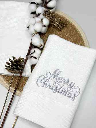 Подарочный набор полотенец Ideal Textile с вышивкой Merry Christmas 50х90 см 2 шт (56860962) Черновцы