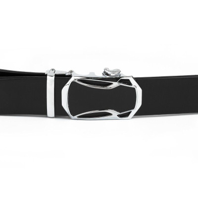 Ремень Vintage Мужской с пряжкой автомат с черной вставкой Черный (20254) Винница - изображение 7